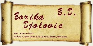 Borika Đolović vizit kartica
